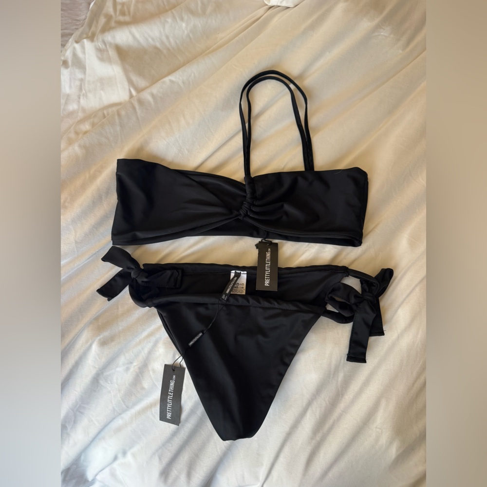 NWT PrettyLittleThing Black Bikini Set